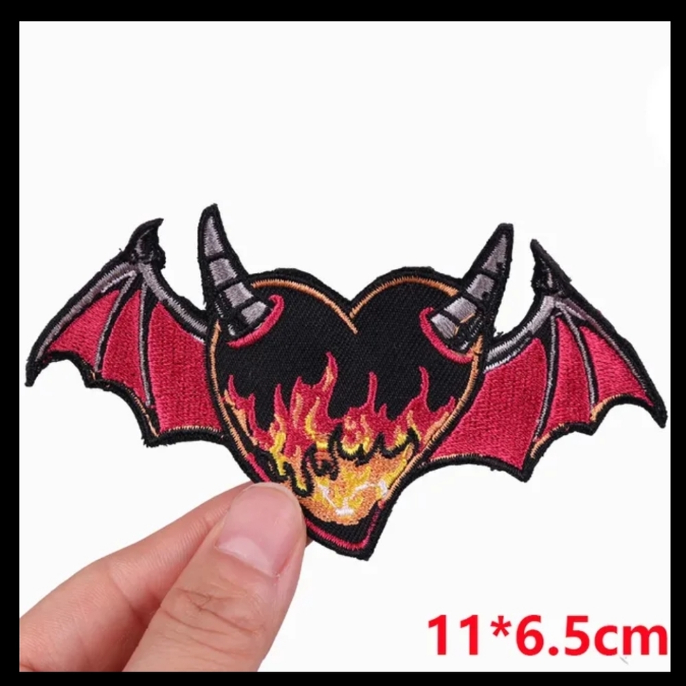 Cute Goth Bat patche